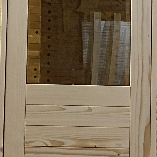 Дверь из хвои со стеклопакетом 190*70