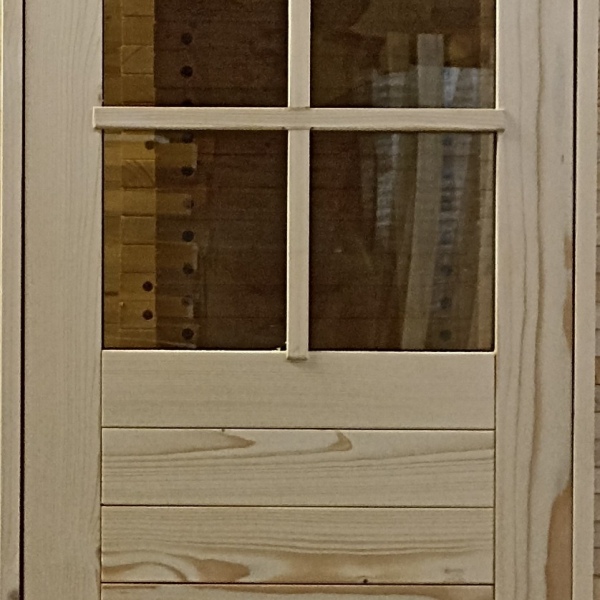 Дверь из хвои со стеклопакетом авторская 190*80 